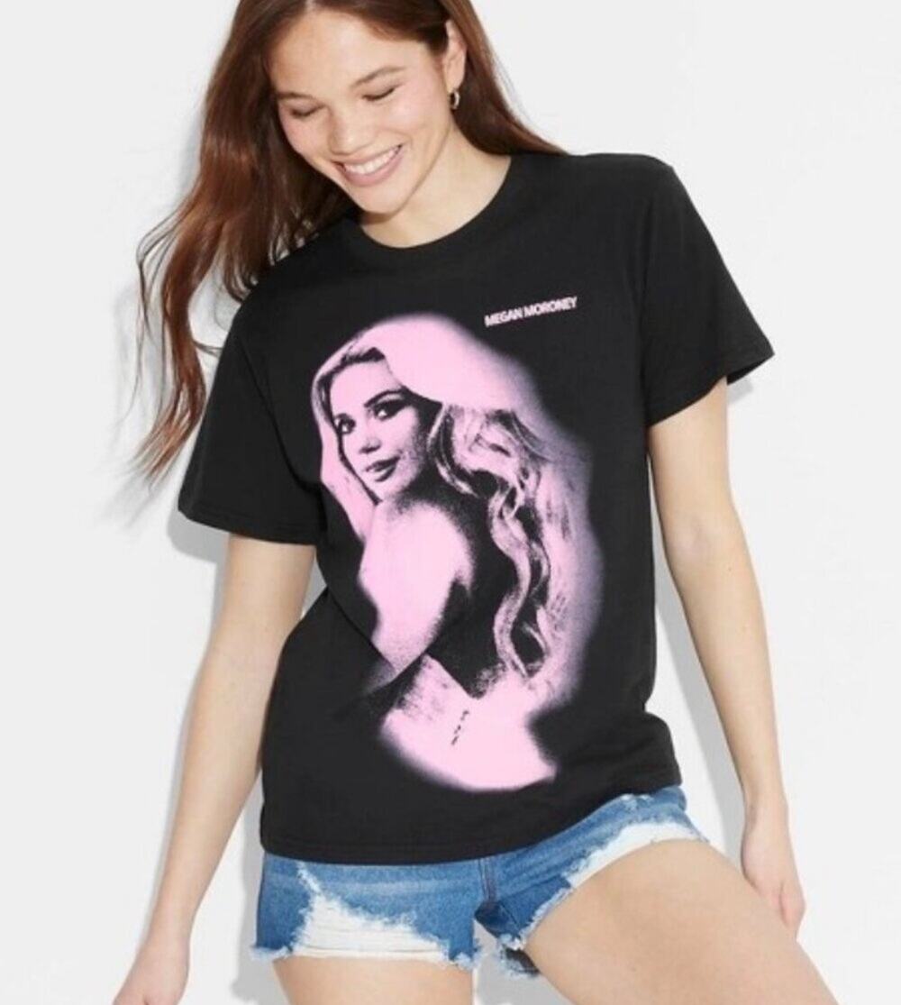 Megan Moroney Cloud 9 Album Graphic T-Shirt‎ Women's XL Black Pink Country Music